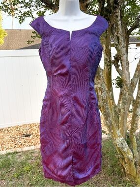 Penti Mento Purple Textured Sheath Dress Size 4 Cocktail